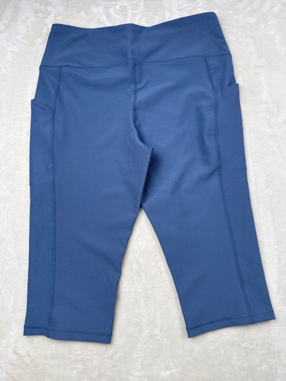 32 Degrees Cool Womens XL High-Waisted Cropped Leggings Blue Stretch